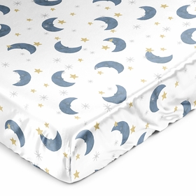 Moon Bear Collection Satin Fitted Crib Sheet