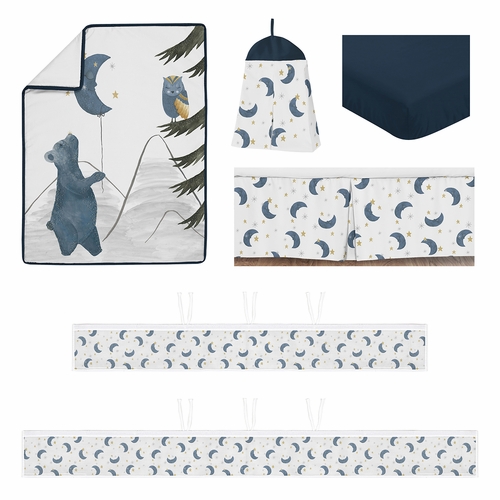 Moon Bear Collection Sweet Jojo Designs 6 Piece Crib Bedding + BreathableBaby Breathable Mesh Liner Pad - alt image 1