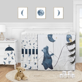 Moon Bear Collection Sweet Jojo Designs 6 Piece Crib Bedding + BreathableBaby Breathable Mesh Liner Pad