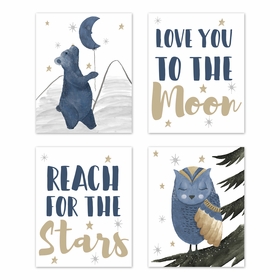 Moon Bear Collection Wall Art Prints - Set of 4