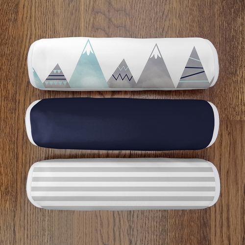 Mountains Grey and Aqua Collection Absorbent Burp Cloths - 3 Pack Set - alt image 3