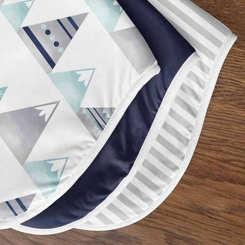 Mountains Grey and Aqua Collection Absorbent Burp Cloths - 3 Pack Set - alt image 4