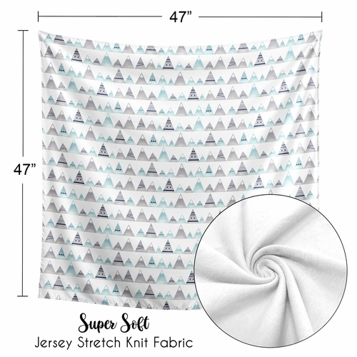 Mountains Grey And Aqua Collection Baby Swaddle Blanket - alt image 2