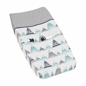 Mountains Grey and Aqua Collection Changing Pad Cover