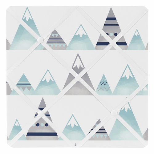 Mountains Grey and Aqua Collection Fabric Memo Board