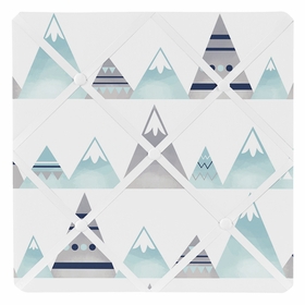Mountains Grey and Aqua Collection Fabric Memo Board