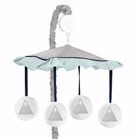 Mountains Grey and Aqua Collection Musical Mobile