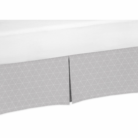 Mountains Grey and Aqua Collection Triangle Print Crib Bed Skirt