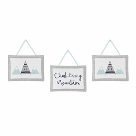Mountains Grey and Aqua Collection Wall Hangings