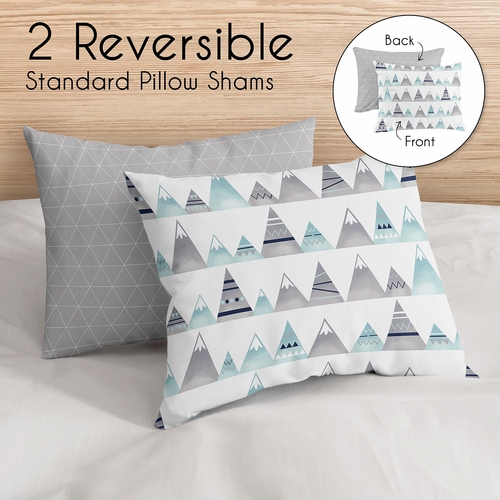 Mountains Grey and Aqua Full/Queen Bedding Collection - alt image 4