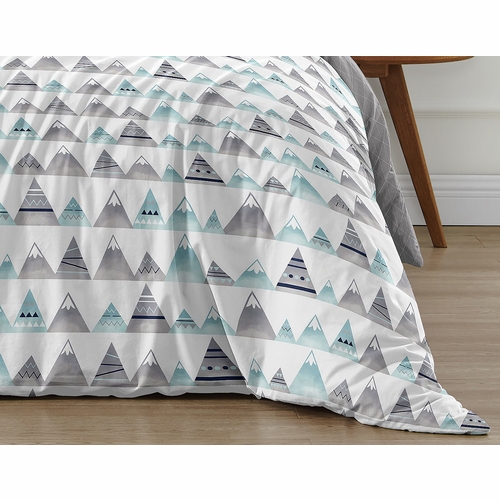 Mountains Grey and Aqua Full/Queen Bedding Collection - alt image 5