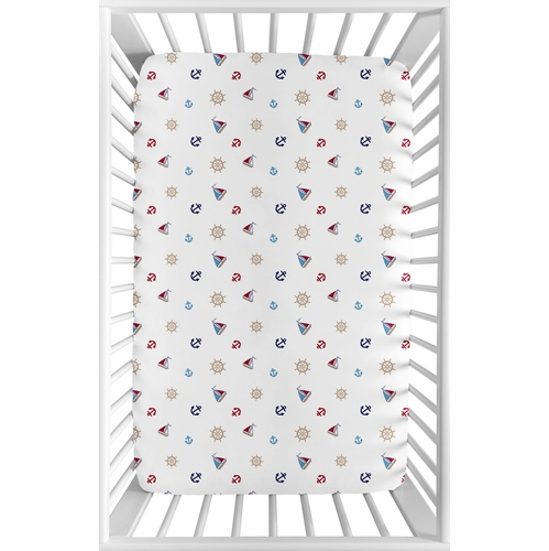 Nautical Nights Collection Mini Crib Sheet - alt image 1