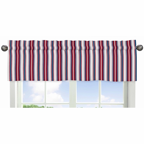 Nautical Nights Collection Stripe Print Window Valance
