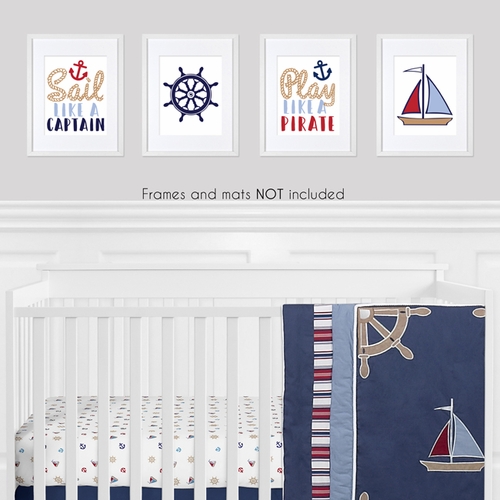 Nautical Nights Collection Wall Art Prints - Set of 4 - alt image 1