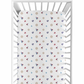 Nautical Nights Crib Sheet - Nautical Nights Print