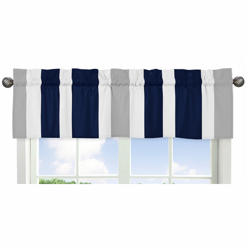 Navy and Gray Stripe 9 Piece Crib Bedding Collection - alt image 2