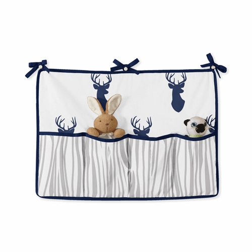 Navy and White Stag 9 Piece Crib Bedding Collection - alt image 4