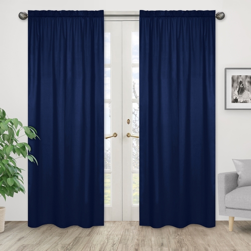 Navy Window Panel for Stripe Navy and Lime Collection - Set of 2 - alt image 1