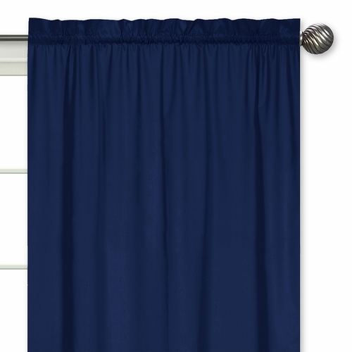 Navy Window Panel for Stripe Navy and Lime Collection - Set of 2 - alt image 2