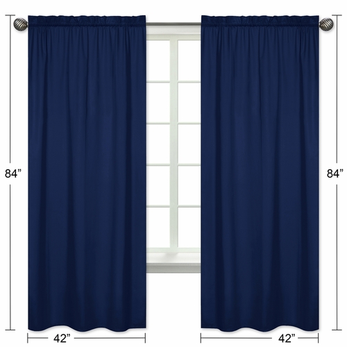 Navy Window Panel for Stripe Navy and Lime Collection - Set of 2 - alt image 4