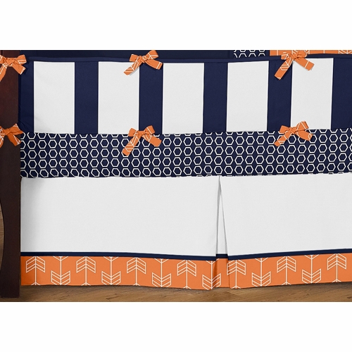 Orange and Navy Arrow 9 Piece Crib Bedding Collection - alt image 1