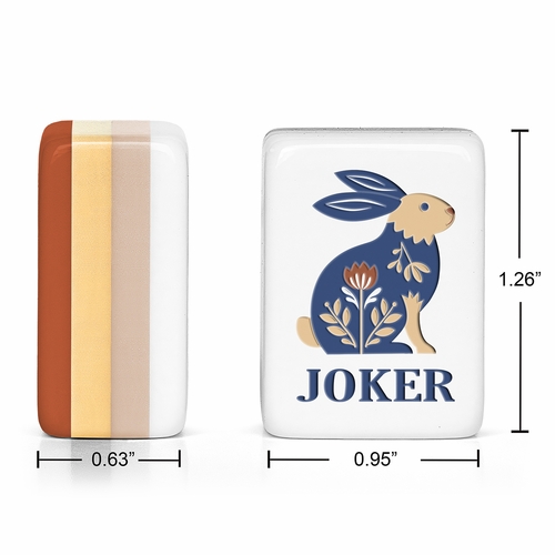 Orange Folk Collection American Mahjong Tile Set (160pc) 1.26in. Layered Acrylic with White Faux Leather Travel Bag - alt image 1