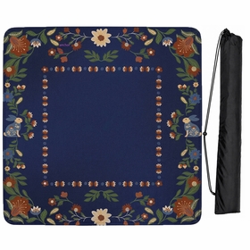 Orange Folk Collection Mahjong Mat for Table - Shipped Rolled