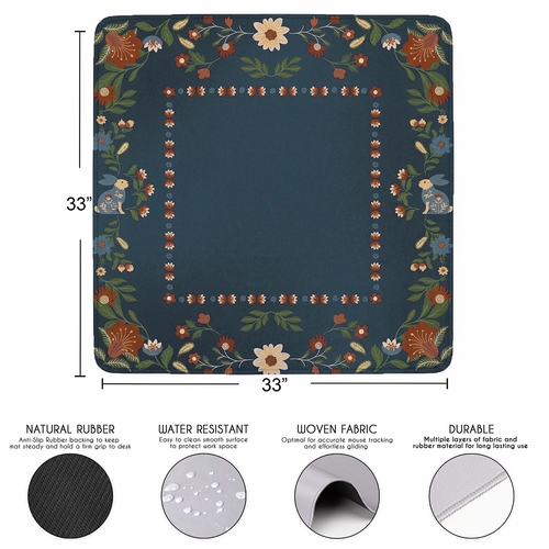 Orange Folk Collection Mahjong Mat for Table - Shipped Rolled - alt image 2