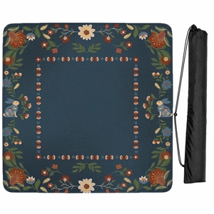 Orange Folk Collection Mahjong Mat for Table - Shipped Rolled