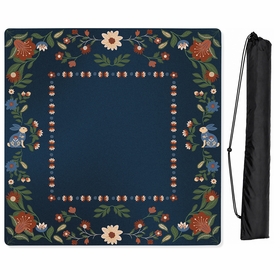 Orange Folk Collection Mahjong Mat for Table - Shipped Rolled