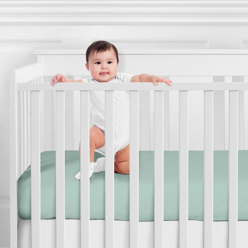 Outdoor Adventure Collection Crib Sheet - Aqua - alt image 1