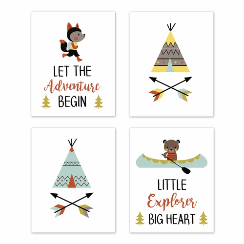 Outdoor Adventure Collection Wall Art Prints - Set of 4