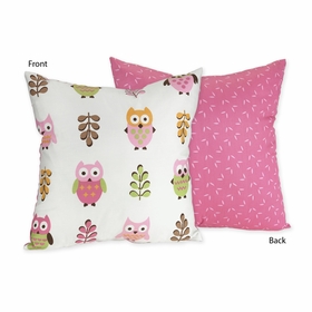 Owl Pink Decorative Accent Throw Pillow