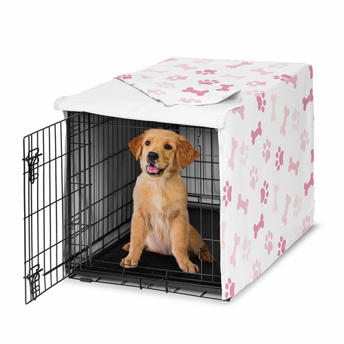 Paw and Bone Blush Pink Collection Dog Crate Kennel Cover 36in.