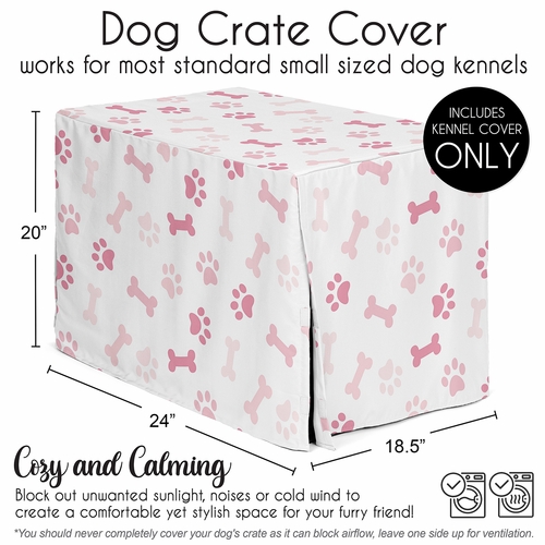 Paw and Bone Blush Pink Collection Dog Crate Kennel Cover 24in. - alt image 4
