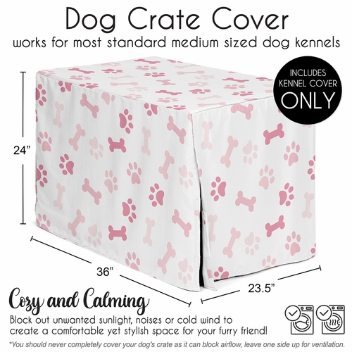 Paw and Bone Blush Pink Collection Dog Crate Kennel Cover 36in. - alt image 4