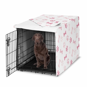 Paw and Bone Blush Pink Collection Dog Crate Kennel Cover 42in.