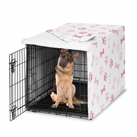 Paw and Bone Blush Pink Collection Dog Crate Kennel Cover 48in.