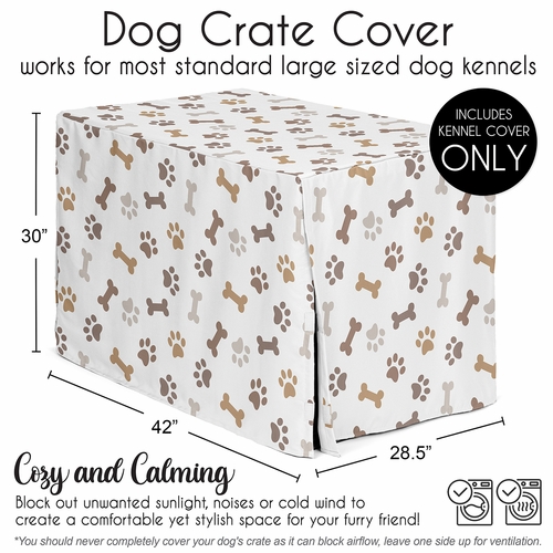 Paw and Bone Collection Dog Crate Kennel Cover 42in. - alt image 4