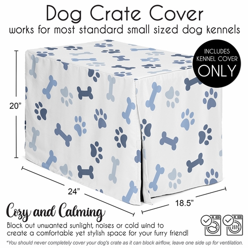 Paw and Bone Navy Blue Collection Dog Crate Kennel Cover 24in. - alt image 4