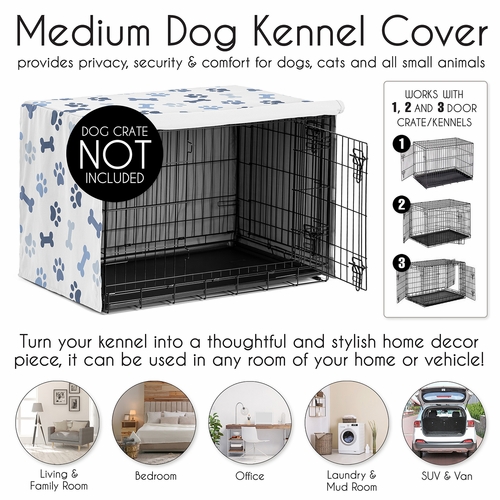 Paw and Bone Navy Blue Collection Dog Crate Kennel Cover 36in. - alt image 3