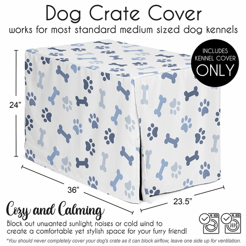 Paw and Bone Navy Blue Collection Dog Crate Kennel Cover 36in. - alt image 4