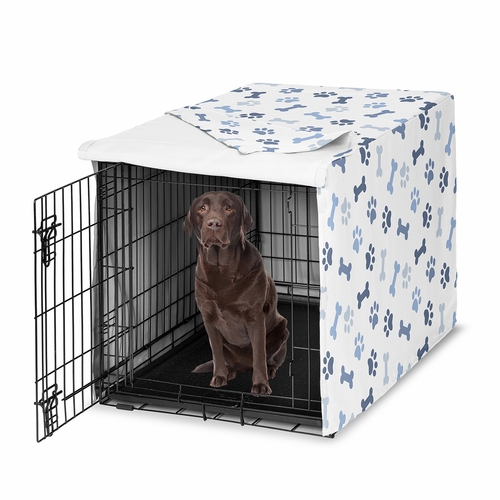 Paw and Bone Navy Blue Collection Dog Crate Kennel Cover 42in.