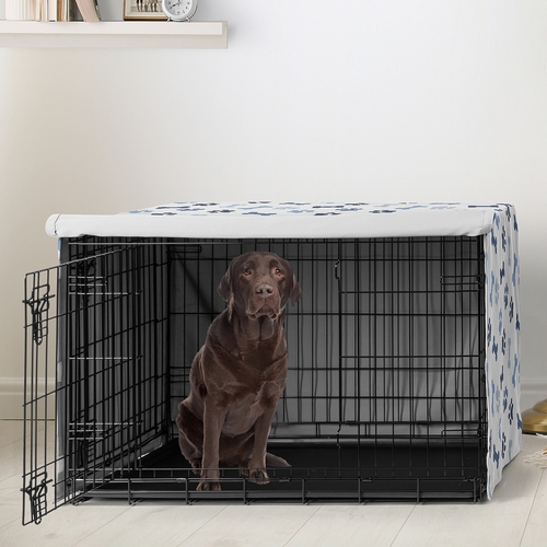 Paw and Bone Navy Blue Collection Dog Crate Kennel Cover 42in. - alt image 1