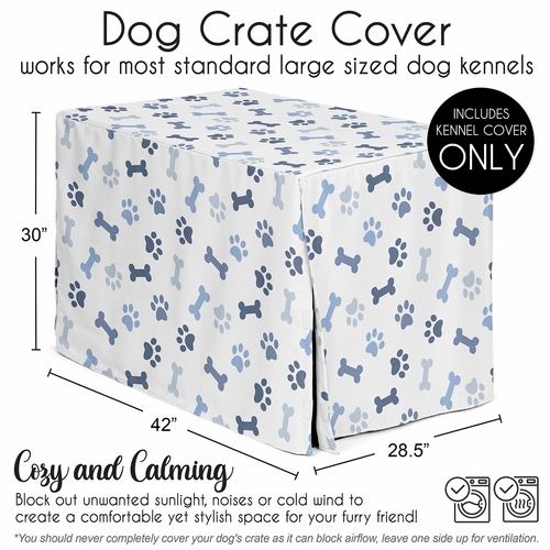 Paw and Bone Navy Blue Collection Dog Crate Kennel Cover 42in. - alt image 4