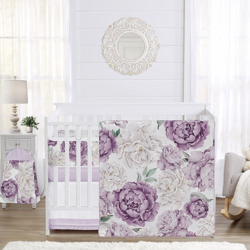 Peony Floral Garden Collection Sweet Jojo Designs 6 Piece Crib Bedding + BreathableBaby Breathable Mesh Liner