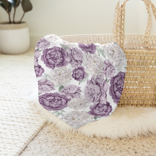 Peony Floral Garden Lavender Purple and Ivory Collection Baby Swaddle Blanket - alt image 3