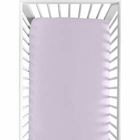 Peony Floral Garden Lavender Purple and Ivory Collection Crib Sheet - Solid Lavender Purple