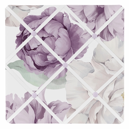 Peony Floral Garden Lavender Purple and Ivory Collection Fabric Memo Board