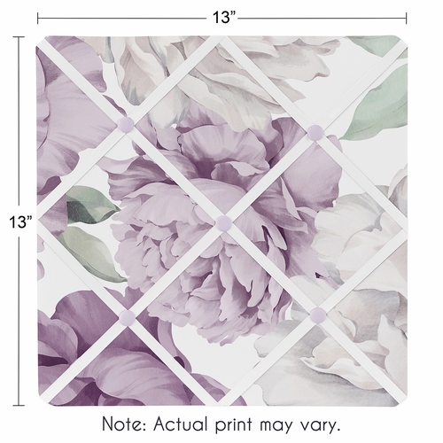 Peony Floral Garden Lavender Purple and Ivory Collection Fabric Memo Board - alt image 2